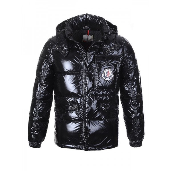 Moncler Nero Corti Mock Collar semplici Uomo Cappotti uscita